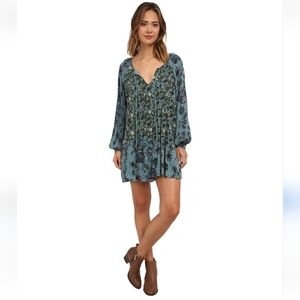 Free People Lucky Loosie Teal Swing Dress